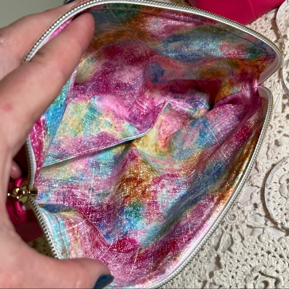 Barbiecore Pink & Gold Polka Dot Cosmetic Pouch - Picture 2 of 4